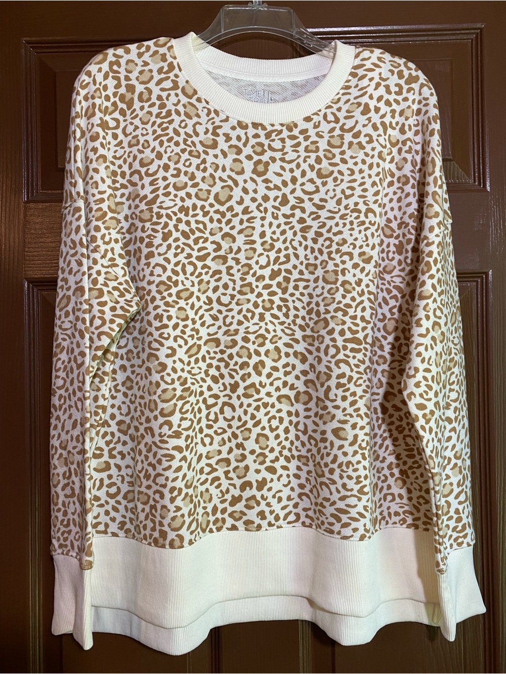 Time and Tru Leopard Print Sweatshirt Large 12-14